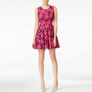 Maison Jules Pink and Black Flower pattern dress